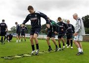 20 August 2007; Northern Ireland's, front to back, Simon Webb, Warren Feeney, Chris Baird, and Grant McCann, along with manager Nigel Worthington, right, in action during squad training. Northern Ireland Squad Training, Newforge Country Club, Belfast, Co. Antrim. Picture credit: Oliver McVeigh / SPORTSFILE