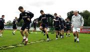 20 August 2007; Northern Ireland's Chris Baird, Sean Webb, George McCartney, along with manager Nigel Worthington. during squad training. Northern Ireland Squad Training, Newforge Country Club, Belfast, Co. Antrim. Picture credit: Oliver McVeigh / SPORTSFILE