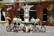 20 August 2007; The Irish National team, from left, Brian Kenneally, Dermot Nally, Philip Deignan, Derek Burke, Martyn Irvine, and Nicolas Roche at a photocall ahead of the Tour of Ireland. Lyrath Estate Hotel, Dublin Road, Co. Kilkenny. Picture credit: Stephen McCarthy / SPORTSFILE *** Local Caption ***