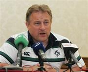 21 August 2007; Ireland's Head Coach Eddie O'Sullivan speaking at a press conference ahead of their Rugby World Cup Warm-Up game with Italy. Ireland Rugby Press Conference. Culloden Hotel, Belfast, Co. Antrim. Picture credit: Oliver McVeigh / SPORTSFILE