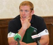21 August 2007; Ireland's Paul O'Connell speaking at a press conference ahead of their Rugby World Cup Warm-Up game with Italy. Ireland Rugby Press Conference. Culloden Hotel, Belfast, Co. Antrim. Picture credit: Oliver McVeigh / SPORTSFILE