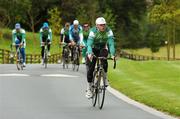 21 August 2007; Derek Burke leads members of the Irish National Team, from left, Nicolas Roche, Philip Deignan, Martyn Irvine, Brian Kenneally and Dermot Nally back to the hotel after a training ride ahead of the start of the Tour of Ireland. Lyrath Estate Hotel, Dublin Road, Co. Kilkenny. Picture credit: Stephen McCarthy / SPORTSFILE
