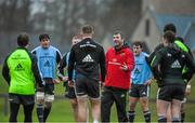 22 December 2014; Munster head coach Anthony Foley speaks to his players during squad training ahead of their Guinness PRO12, Round 11, match against Leinster on Friday. Munster Rugby Squad Squad Training, University of Limerick, Limerick Picture credit: Diarmuid Greene / SPORTSFILE