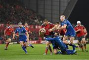 26 December 2014; Andrew Conway, Munster, beats the tackles of Shane Jennings, Dave Kearney, left, and Darragh Fanning, Leinster, on his way to scoring his side's second try. Guinness PRO12, Round 11, Munster v Leinster, Thomond Park, Limerick. Picture credit: Brendan Moran / SPORTSFILE