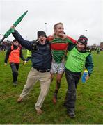 26 December 2014; Noel McGrath celebrates with Loughmore-Castleiney club mates at the final whistle. Tipperary Senior Football Championship Final Replay, Loughmore-Castleiney v Cahir, Leahy Park, Cashel, Co. Tipperary. Picture credit: Ray McManus / SPORTSFILE