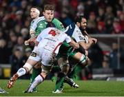 26 December 2014; George Naoupu, Connacht, is tackled by Dan Tuohy, Ulster. Guinness PRO12, Round 11, Ulster v Connacht, Kingspan Stadium, Ravenhill Park, Belfast, Co. Down. Picture credit: Ramsey Cardy / SPORTSFILE