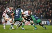 26 December 2014; Roger Wilson, Ulster, is tackled by Finlay Bealham, Connacht. Guinness PRO12, Round 11, Ulster v Connacht, Kingspan Stadium, Ravenhill Park, Belfast, Co. Down. Picture credit: Oliver McVeigh / SPORTSFILE