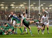 26 December 2014; John Cooney, Connacht, clears the ball. Guinness PRO12, Round 11, Ulster v Connacht, Kingspan Stadium, Ravenhill Park, Belfast, Co. Down. Picture credit: Oliver McVeigh / SPORTSFILE