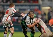 26 December 2014; Rodney Ah You, Connacht, is tackled by Alan O'Connor, Ulster. Guinness PRO12, Round 11, Ulster v Connacht, Kingspan Stadium, Ravenhill Park, Belfast, Co. Down. Picture credit: Oliver McVeigh / SPORTSFILE