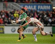 26 December 2014; Bundee Aki, Connacht, is tackled by Stuart Olding, Ulster. Guinness PRO12, Round 11, Ulster v Connacht, Kingspan Stadium, Ravenhill Park, Belfast, Co. Down. Picture credit: Oliver McVeigh / SPORTSFILE
