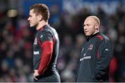 26 December 2014; Ulster head coach Neil Doak, right, and Paddy Jackson. Guinness PRO12, Round 11, Ulster v Connacht, Kingspan Stadium, Ravenhill Park, Belfast, Co. Down. Picture credit: Ramsey Cardy / SPORTSFILE