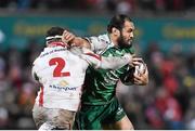 26 December 2014; George Naoupu, Connacht, is tackled by Rob Herring, Ulster. Guinness PRO12, Round 11, Ulster v Connacht, Kingspan Stadium, Ravenhill Park, Belfast, Co. Down. Picture credit: Ramsey Cardy / SPORTSFILE