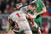 26 December 2014; Tom McCartney, Connacht, is tackled by Callum Black, left, and Rob Herring, Ulster. Guinness PRO12, Round 11, Ulster v Connacht, Kingspan Stadium, Ravenhill Park, Belfast, Co. Down. Picture credit: Ramsey Cardy / SPORTSFILE