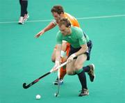 21 August 2007; Mark Irwin, Ireland, in action against Ronald Brouwer, Netherlands. 2007 EuroHockey Nations Championships, Mens, Pool B, Ireland v Netherlands, Belle Vue Hockey Centre, Kirkmanshulme Lane, Belle Vue, Manchester, England. Picture credit: Pat Murphy / SPORTSFILE