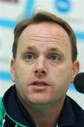 21 August 2007; Steven Hiles, Ireland manager, during the post match press conference. 2007 EuroHockey Nations Championships, Mens, Pool B, Ireland v Netherlands, Belle Vue Hockey Centre, Kirkmanshulme Lane, Belle Vue, Manchester, England. Picture credit: Pat Murphy / SPORTSFILE