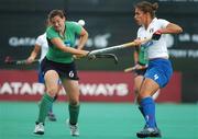21 August 2007; Eimear Cregan, Ireland, in action against Simona Berrino, Italy. 2007 EuroHockey Nations Championships, Womens, Pool A, Ireland v Italy, Belle Vue Hockey Centre, Kirkmanshulme Lane, Belle Vue, Manchester, England. Picture credit: Pat Murphy / SPORTSFILE