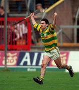 31 October 1999; Brian O'Keeffe of Blackrock celebrates scoring his side's second goal during the Cork County Senior Club Hurling Championship Final match between Blackrock and UCC at Páirc Uí Chaoimh in Cork. Photo by Brendan Moran/Sportsfile