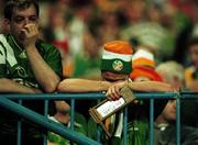 4 September 1999; Republic of Ireland supporters dejected after the UEFA European Championships Qualifying Group 8 match between Croatia and Republic of Ireland at Maksimir Stadium in Zagreb, Croatia. Photo by David Maher/Sportsfile