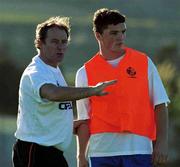 21 November 1999; Manager Brian Kerr with defender Jim Goodwin during a Republic of Ireland U18 training session at the Ta'Qali Sportsgrounds in Attard, Malta. Photo by David Maher/Sportsfile