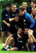 20 July 1999; Players including Clive Clarke, Colin Healy, Liam Miller, Clive Delaney, Padraig Drew, Dean Delaney, Richie Baker, Greg O'Halloran and Joe Murphy during a Republic of Ireland U18 Training Session at Karlsbergsplan in Linkoping, Sweden. Photo by David Maher/Sportsfile