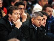 20 October 1999; Ireland management team, from left, team manager Donal Lenihan, coach Warren Gatland and assistant coach Philip Danaher look on in the closing minutes of the 1999 Rugby World Cup Quarter-Final Play-Off match between Argentina and Ireland at Stade Felix Bollaert in Lens, France. Photo by Brendan Moran/Sportsfile