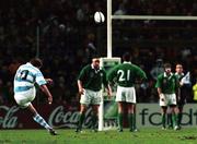 20 October 1999; Gonzalo Quesada of Argentina kicks the winning penalty during the 1999 Rugby World Cup Quarter-Final Play-Off match between Argentina and Ireland at Stade Felix Bollaert in Lens, France. Photo by Matt Browne/Sportsfile