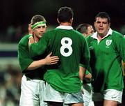 19 June 1999; Ireland players, from left, Paul Wallace, Dion O'Cuinneagain, and Reggie Corrigan after the Ireland Rugby Tour to Australia Second Test match between Australia and Ireland at the Subiaco Oval in Perth, Australia. Photo by Matt Browne/Sportsfile