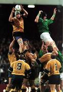 19 June 1999; David Giffin of Australia takes the ball in the line-out from Paddy Johns of Ireland during the Ireland Rugby Tour to Australia Second Test match between Australia and Ireland at the Subiaco Oval in Perth, Australia. Photo by Matt Browne/Sportsfile