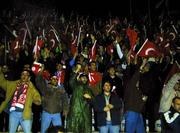 17 November 1999; Enthusaistic Turkish fans inside the stadium two hours before the UEFA European Championships Qualifier Play-Off Second Leg match between Turkey and Republic of Ireland at Ataturk Stadium in Bursa, Turkey. Photo by David Maher/Sportsfile
