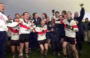 12 December 1999; UCC players celebrate after the AIB Munster Senior Club Football Championship Final match between UCC and Doonbeg at the Gaelic Grounds in Limerick. Photo by Brendan Moran/Sportsfile