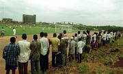 6 April 1999; Local people look on during a Republic of Ireland U20 Squad training sesssion at the Liberty Stadium in Ibadan, Nigeria. Photo by David Maher/Sportsfile