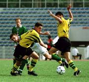 10 April 1999; Stephen McPhail of Republic of Ireland in action against Eddie Bosnar and Jason Culina of Australia during the 1999 FIFA World Youth Championship Group C Round 3 match between Australia and Republic of Ireland at the Liberty Stadium in Ibadan, Nigeria. Photo by David Maher/Sportsfile