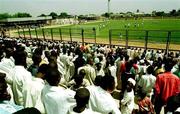 12 April 1999; A general view of a large attendance at a Republic of Ireland U20 Squad training sesssion at the Pillas Stadium in Kano, Nigeria. Photo by David Maher/Sportsfile