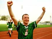 10 April 1999; Ger Crossley of Republic of Ireland celebrates after the 1999 FIFA World Youth Championship Group C Round 3 match between Australia and Republic of Ireland at the Liberty Stadium in Ibadan, Nigeria. Photo by David Maher/Sportsfile