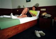2 April 1999; Manager Brian Kerr checks over his notes in the Premier Hotel after a Republic of Ireland U20 Squad training sesssion at the Liberty Stadium in Ibadan, Nigeria. Photo by David Maher/Sportsfile
