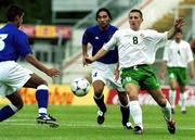 23 July 1999; Liam Miller of Republic of Ireland in action against Fabio Caselli, left, and Giuseppe Colucci of Italy during the 1999 UEFA European Under 18 Championship Group B Round 3 match between Republic of Ireland and Italy at Idrottsparken Stadium in Norrkoping, Sweden. Photo by David Maher/Sportsfile