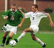 21 July 1999; Colin Healy of Republic of Ireland in action against Ioseb Debidze of Georgia during the Under 18 Championship Group B Round 2 match between Republic of Ireland and Georgia at the Grosvard Stadium in Finspang, Sweden. Photo by David Maher/Sportsfile