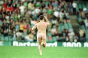6 June 1999; A streaker waves to the crowed during the New South Wales v Ireland match at the Sydney Football Stadium, New South Wales, Australia. Photo by Matt Browne/Sportsfile