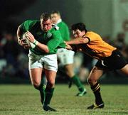 31 May 1999; Victor Costello of Ireland is tackled by James Lancaster of New South Wales Country XV during the match between Ireland at New South Wales Country XV on Ireland's tour of Australia at the Woy Woy Oval in New South Wales, Australia. Photo by Matt Browne/Sportsfile