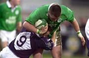 18 February 2000; Marcus Horan of Ireland is tackled by Graeme Beveridge of Scotland during the Six Nations A Rugby Championship match between Ireland and Scotland at Donnybrook Stadium in Dublin. Photo by Brendan Moran/Sportsfile
