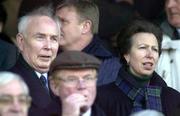 19 February 2000; HRH Princess Anne with IRFU President Billy Lavery during the anthems before the Lloyds TSB 6 Nations match between Ireland and Scotland at Lansdowne Road in Dublin. Photo by Brendan Moran/Sportsfile