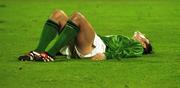 4 September 1999; Stephen Carr of Republic of Ireland dejected after the UEFA European Championships Qualifying Group 8 match between Croatia and Republic of Ireland at Maksimir Stadium in Zagreb, Croatia. Photo by David Maher/Sportsfile