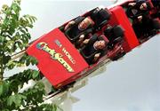 7 June 1999; Ciarán Scally, left, with Conor O'Shea, on the thrillseeker rollercoaster during the team's down day at the Sea World Complex in Southport, Gold Coast, Queensland, Australia. Photo by Matt Browne/Sportsfile