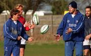 3 March 2000; Diego Dominguez, left, and Carlo Checchinato during Italy Rugby squad training at the ALSAA training grounds, Dublin. Photo by Matt Browne/Sportsfile