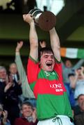 2 April 1995; Birr captain Johnny Pilkington lifts the Tommy Moore Cup after the All-Ireland Senior Club Hurling Championship Final Replay match between Birr and Dunloy at Croke Park in Dublin. Photo by David Maher/Sportsfile