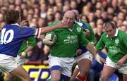 4 March 2000; Keith Wood of Ireland in action against Diego Dominguez of Italy during the Lloyds TSB 6 Nations match between Ireland and Italy at Lansdowne Road in Dublin. Photo by Matt Browne/Sportsfile