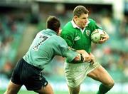 6 June 1999; Matt Mostyn of Ireland is tackled by Keith Gleeson of New South Wales during the New South Wales v Ireland match at the Sydney Football Stadium, New South Wales, Australia. Photo by Matt Browne/Sportsfile