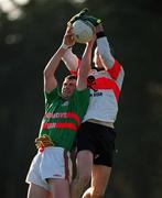 20 November 1999; Richard Power of Rathgormack in action against Michael Ó Sé of UCC during the AIB Munster Senior Club Football Championship Semi-Final match between Rathgormack and UCC at Páirc Uí Rinn in Cork. Photo by Damien Eagers/Sportsfile