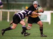 12 February 2000; Mike Mullins of Young Munster in action against Derek Hegarty of Terenure College during the AIB League Division 1 match between Young Munster and Terenure College at Tom Clifford Park in Limerick. Photo by Brendan Moran/Sportsfile