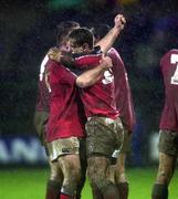 18 December 1999; Frankie Sheahan, left, celebrates with team-mate Tom Tierney after the Heineken Cup Pool 4 Round 4 match between Munster and Colomiers at Musgrave Park in Cork. Photo by Matt Browne/Sportsfile